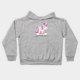 Magical Little Unicorn Drawing with Text Kids Hoodie